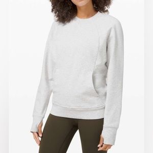New Lululemon Scuba Crew Heathered Core Ultra Light Grey